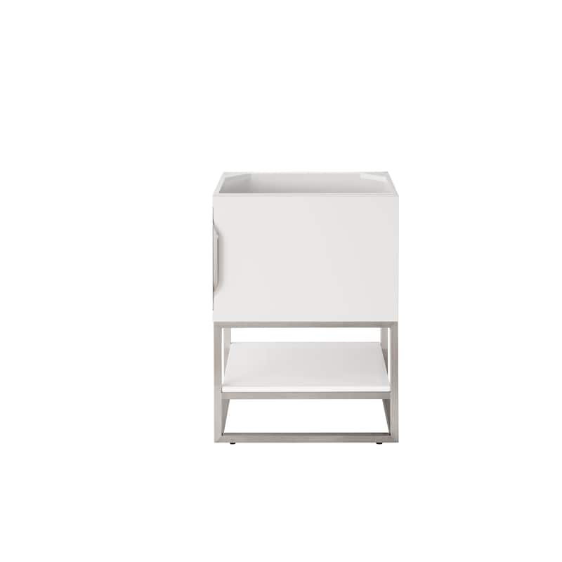 James Martin Vanities Columbia 24" Single Vanity, Glossy White with White Glossy Composite Stone Top