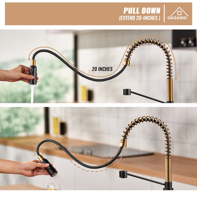 Single Handle Pull Down Sprayer Kitchen Faucet