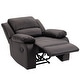 preview thumbnail 38 of 79, Vegan Leather Upholstered Push Back Manual Recliner Chair