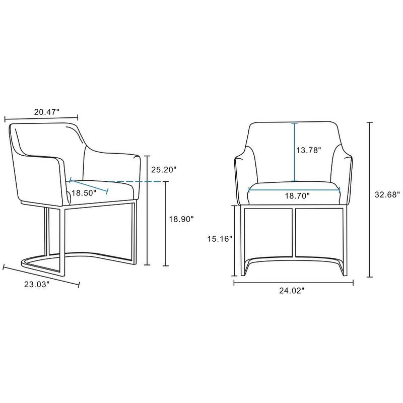 Manhattan Comfort Modern Serena Leatherette Upholstered Dining Chair Set