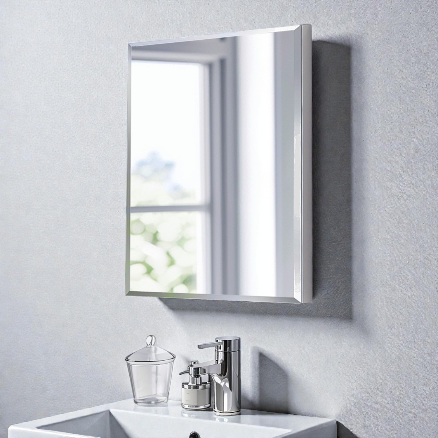 20x26 Inch Aluminum Medicine Cabinet with Mirror, Recessed or Surface Mount, Adjustable Glass Shelves Bathroom