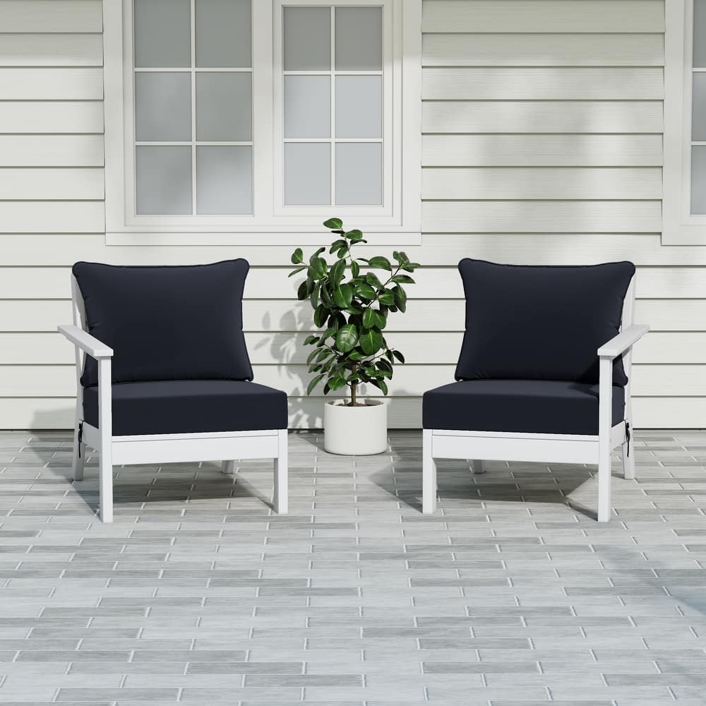 Birchwood All Weather HDPE Outdoor Patio Deep Seating White Loveseat (2-Piece)