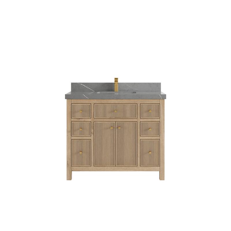 Willow Collections 42 in. W x 22 in. D Sonoma Teak Single Sink Bathroom Vanity with Countertop