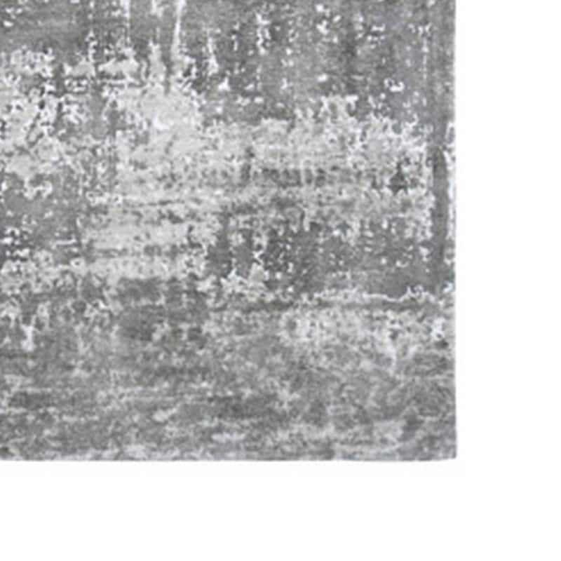 Monty 8 x 10 Area Rug, Abstract Pattern, Gray Ivory Polyester, Cotton Back - 8 x 10
