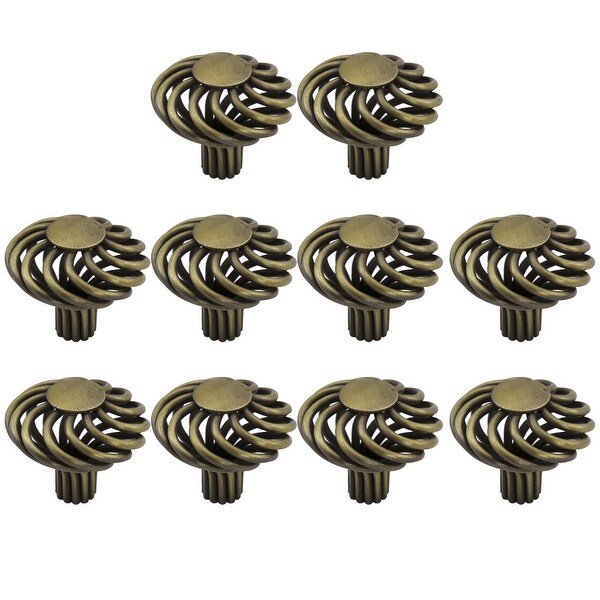 Metal Knobs 45mm Vintage Round Drawer Handle Closet Cabinet Bronze Tone 10pcs