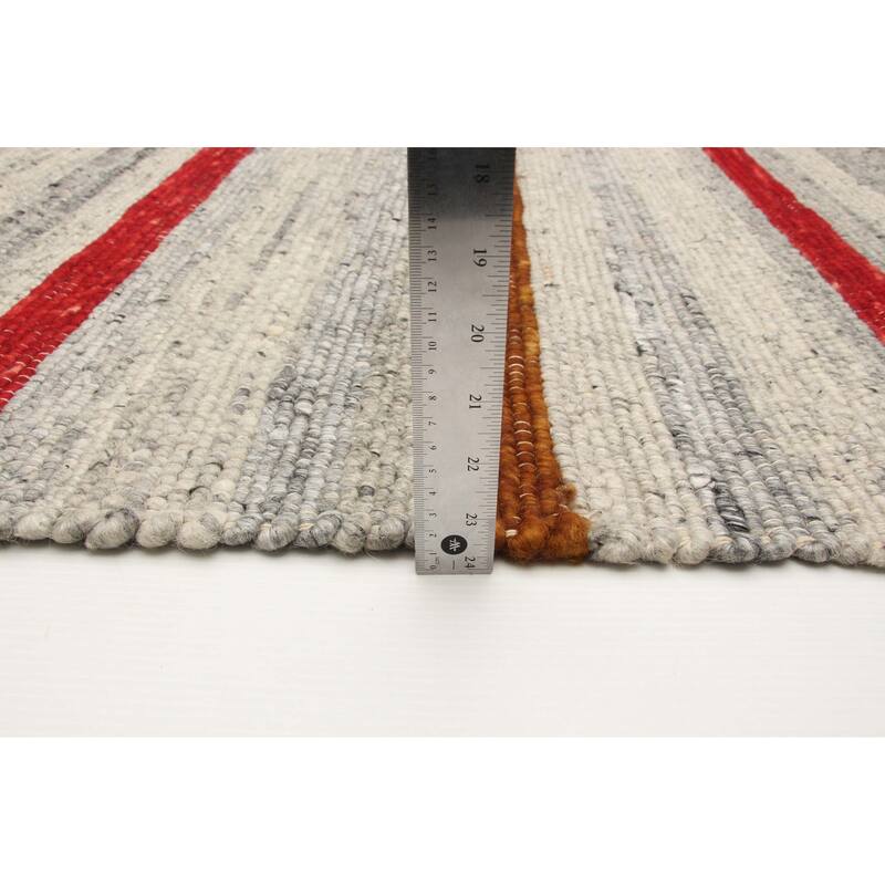 ECARPETGALLERY Braid weave Sienna Grey Wool Rug - 5'1 x 8'1