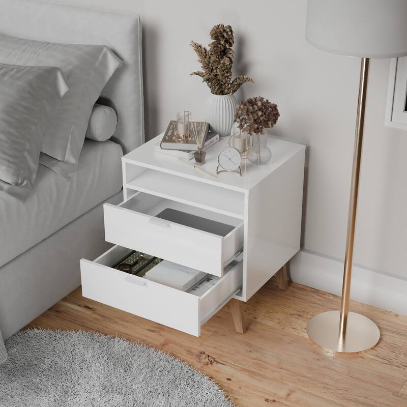 Kappesberg Denver 2-Drawer Nightstand (set of 2) - for Bedroom