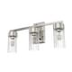 preview thumbnail 2 of 8, Hunter Gatz Ribbed Glass Vanity Wall Light - Bathroom - Glam, Fluted Glass - Damp Rated!