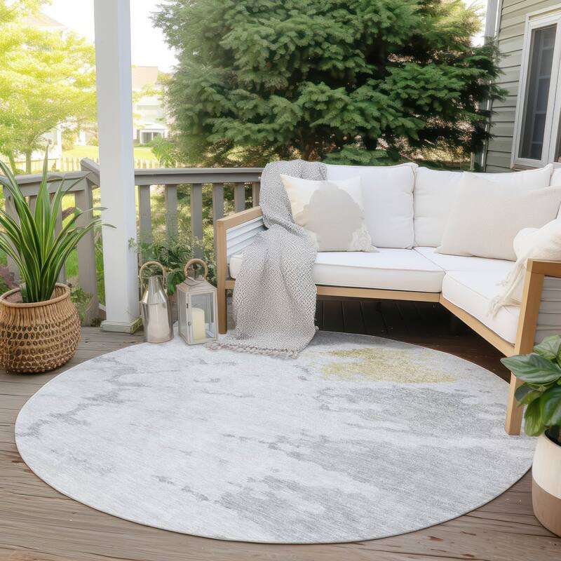 Machine Washable Indoor/ Outdoor Chantille Tie Dye Modern Rug