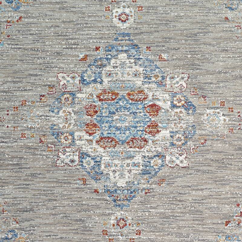 Dream Decor Rugs Remnier Jaurice Denim Blue Brown Fringed Area Rug