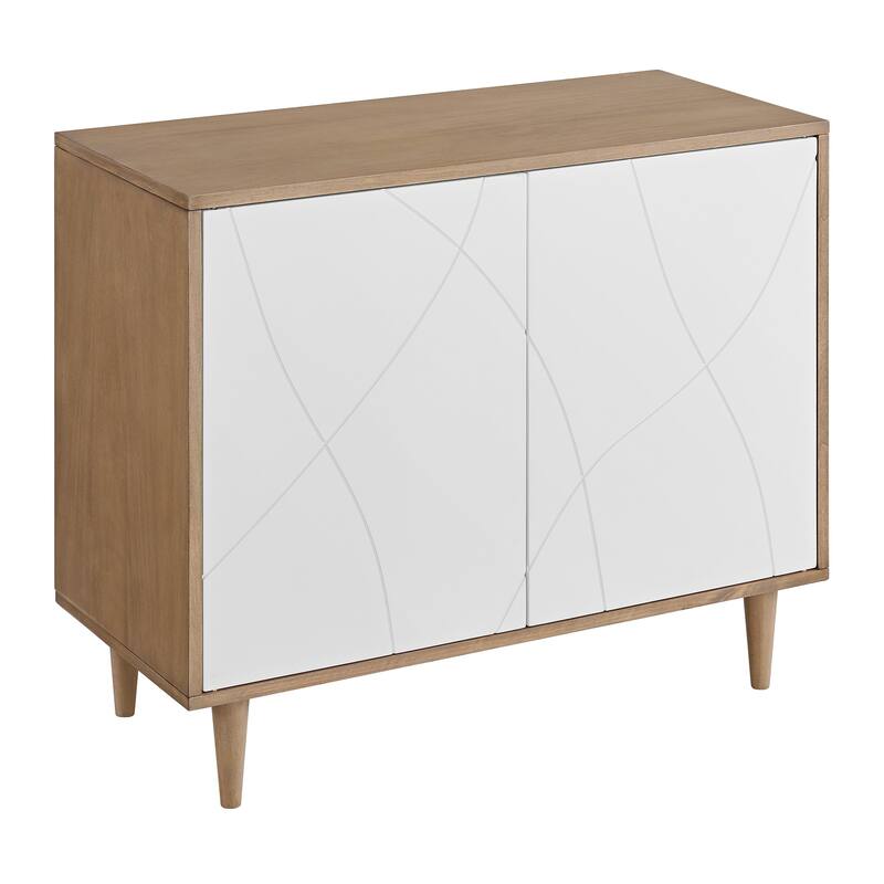 Trentini Natural and White Modern 2-Door Accent Chest
