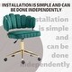 preview thumbnail 45 of 118, Velvet Home Office Desk Chair, Height Adjustable Task Chair, Armless Single Chair with Wheels, 360° Swivel Vanity Chair - N/A