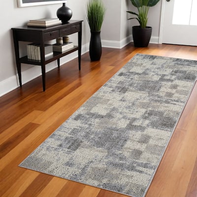 Biza Distressed Abstract Stain Resistant Durable Area Rug By HomeRoots - 2' X 8'