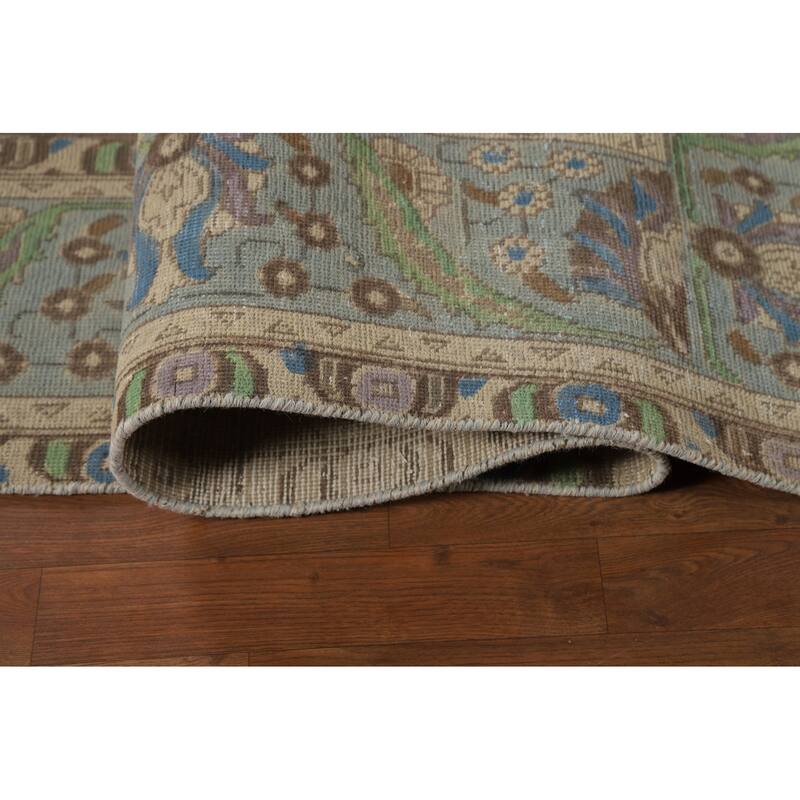 Floral / Medallion Tabriz Persian Area Rug Hand-Knotted Wool Carpet - 9'6"x 12'7"