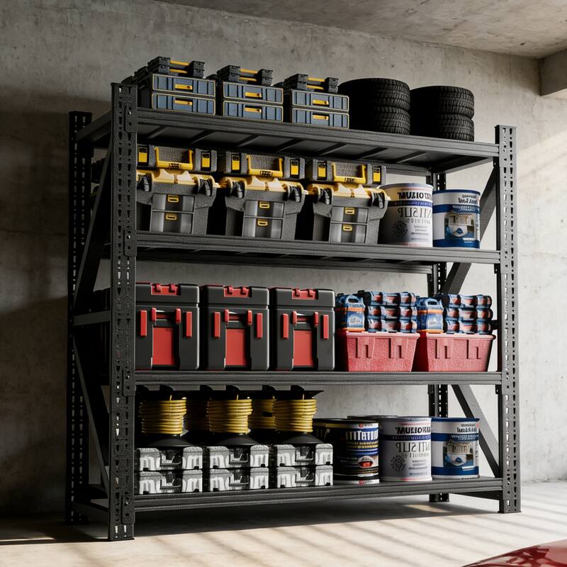 4000LBS Industrial Shelving for Warehouse, Heavy Duty Metal Adjustable Garage Shelves 4000LBS Storage Unit