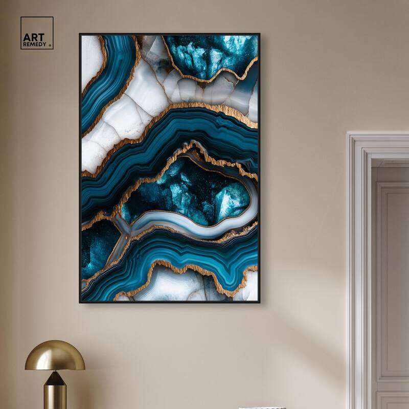 Teal Tectonic III Canvas by Art Remedy