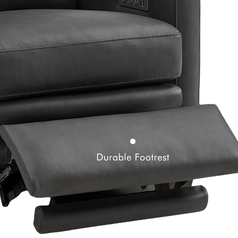 Genuine Leather Recliner Sofa 33" Triple-Motor Power Zero-Wall Reclining Couch with USB&USB-C Port