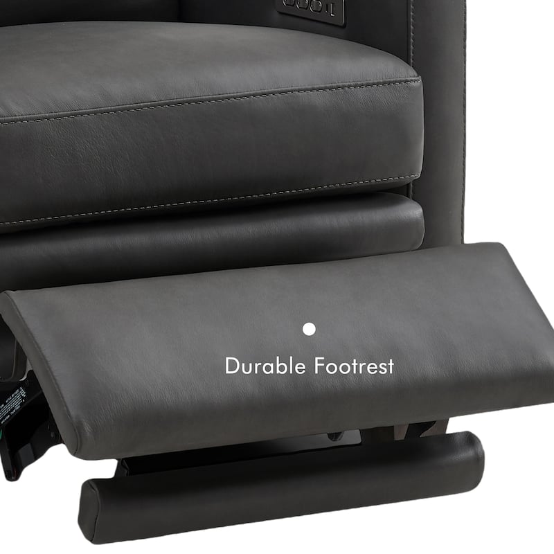 Genuine Leather 56" Triple-Motor Power Zero-Wall Reclining Loveseat with USB&USB-C Port