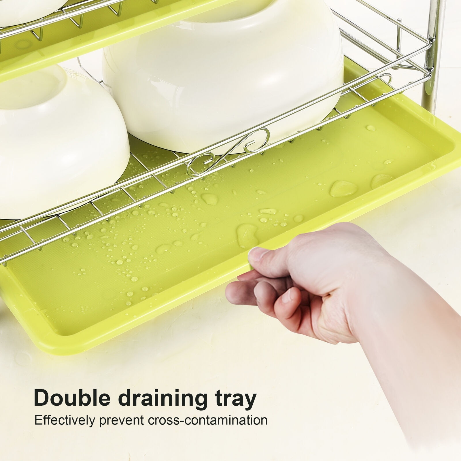 3 Level Chrome Dish Drying Rack Kitchen Dish Drainer Storage with Draining  Board and Cutlery Cup 22.04 x 9.05 x 18.50 IN - M - Bed Bath & Beyond -  29211826