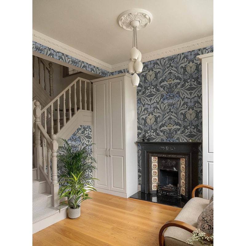 NextWall Acanthus Floral Peel and Stick Wallpaper