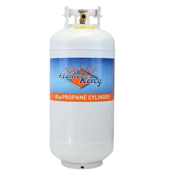 Flame King 40LB Steel Propane Tank Cylinder with Type 1 OPD Valve Bed