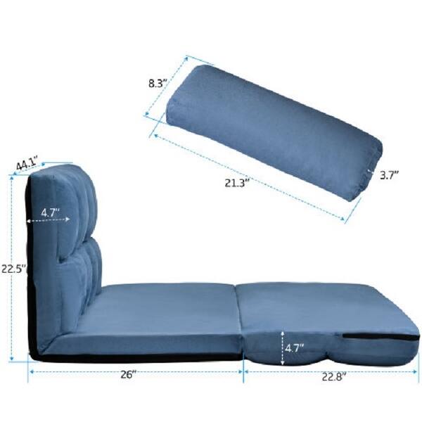 Double Chaise Lounge Sofa Floor Couch and Sofa with Two Pils for Living