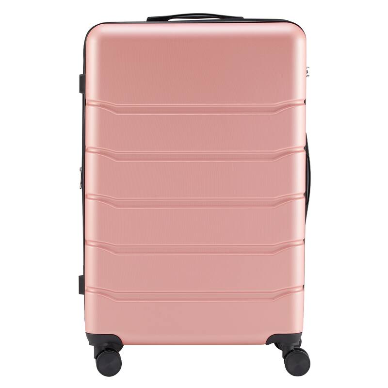 Hard Shell Expandable Lightweight Rolling Luggage with TSA Lock and Spinner Wheels, for Travel - Pink