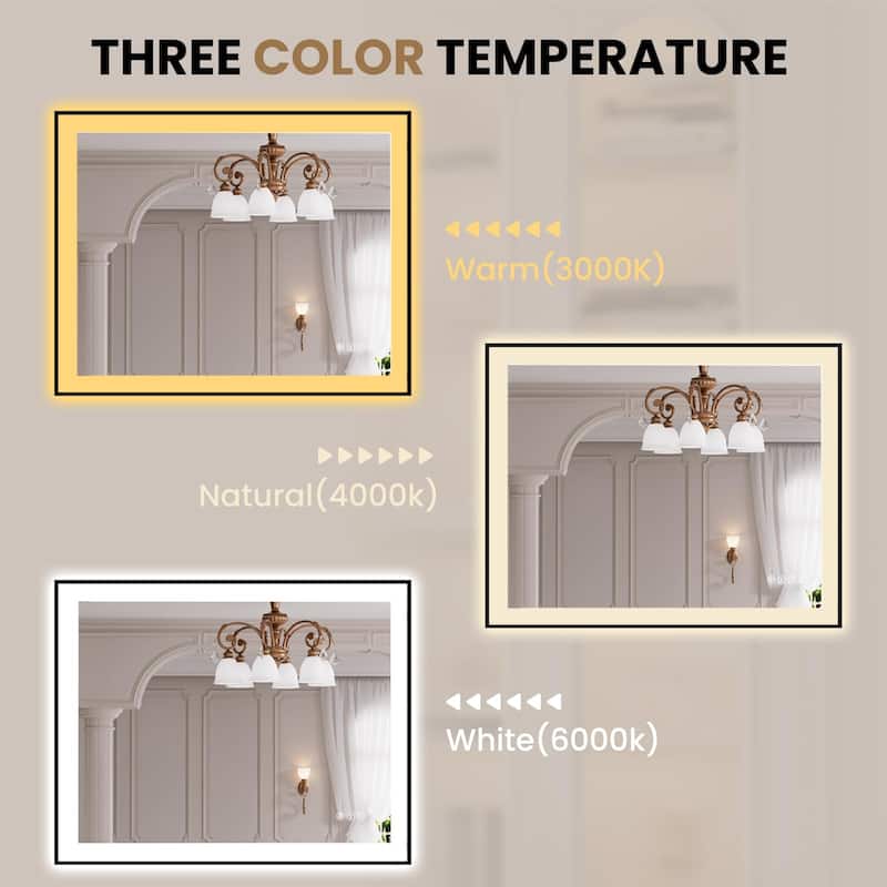 40x32 Inch Frameless LED Bathroom Mirror,Smart Mirror