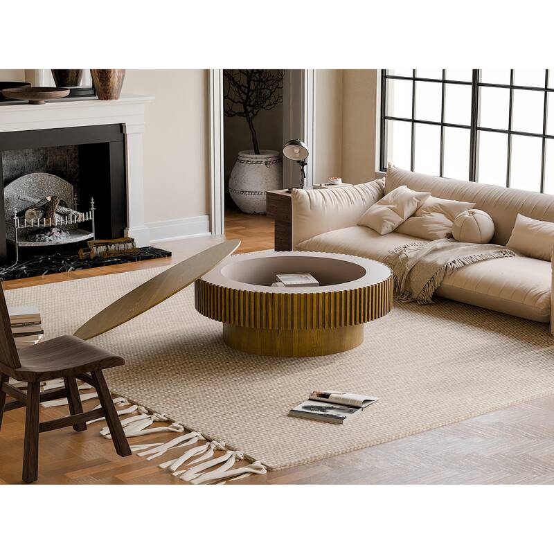 39.37'' Round Coffee Table with Storage