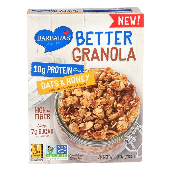 Barbara's Bakery Better Granola - Oats and Honey - Case of 12 - 10 oz.