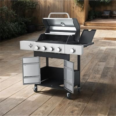 46790BTU Output 4 Burner Propane Gas BBQ Grill with Side Burner