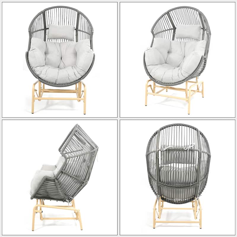 Gymojoy Outdoor Oversized Egg Basket Rocking Chair