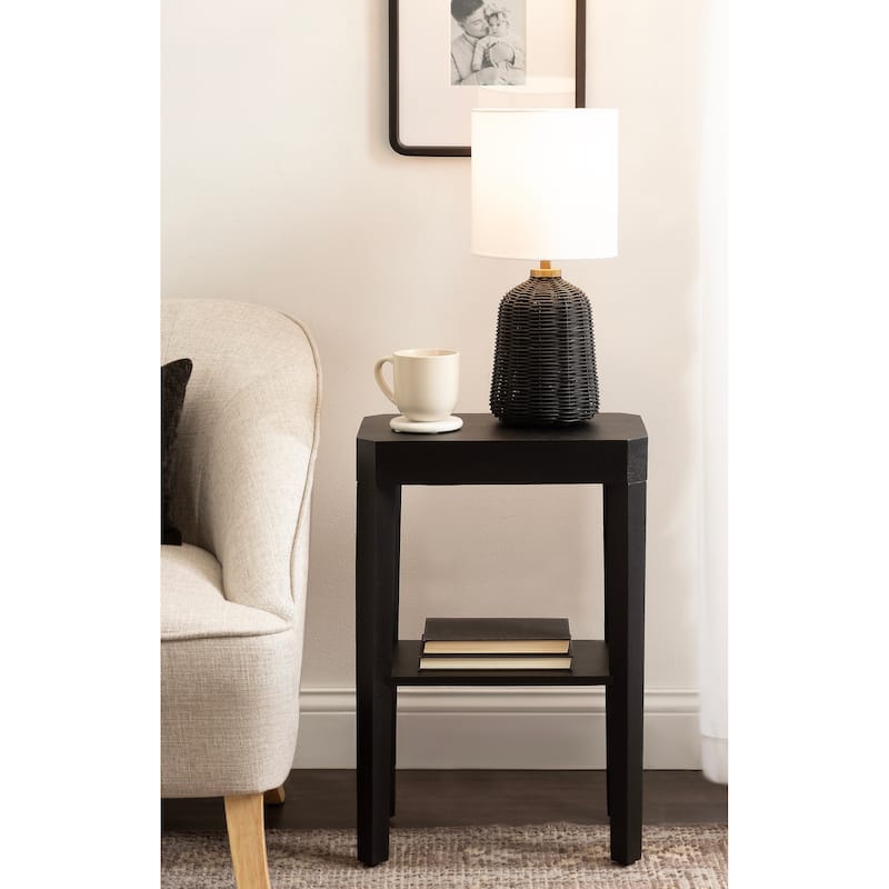 Kate and Laurel Wylla Rattan Table Lamp - 8x8x18