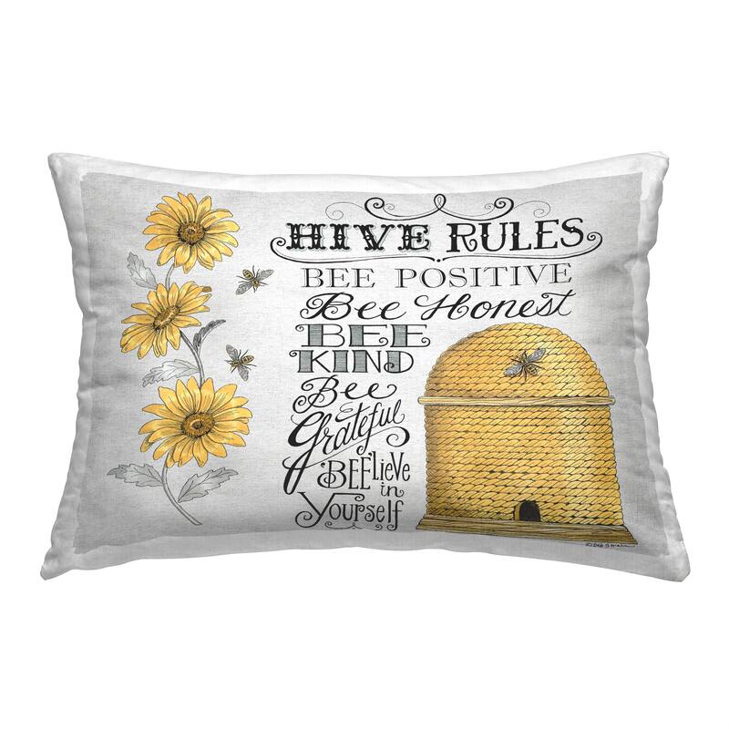 Stupell Vintage Hive Rules Decorative Printed Throw Pillow Design by