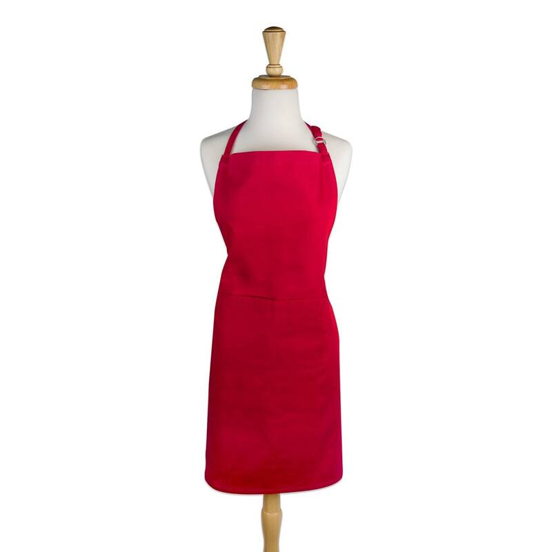 Kitchen Apron with Adjustable Neck Tie and Front Pocket - 32" - Red