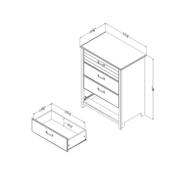 dimension image slide 3 of 4, South Shore Ulysses 4-Drawer Chest