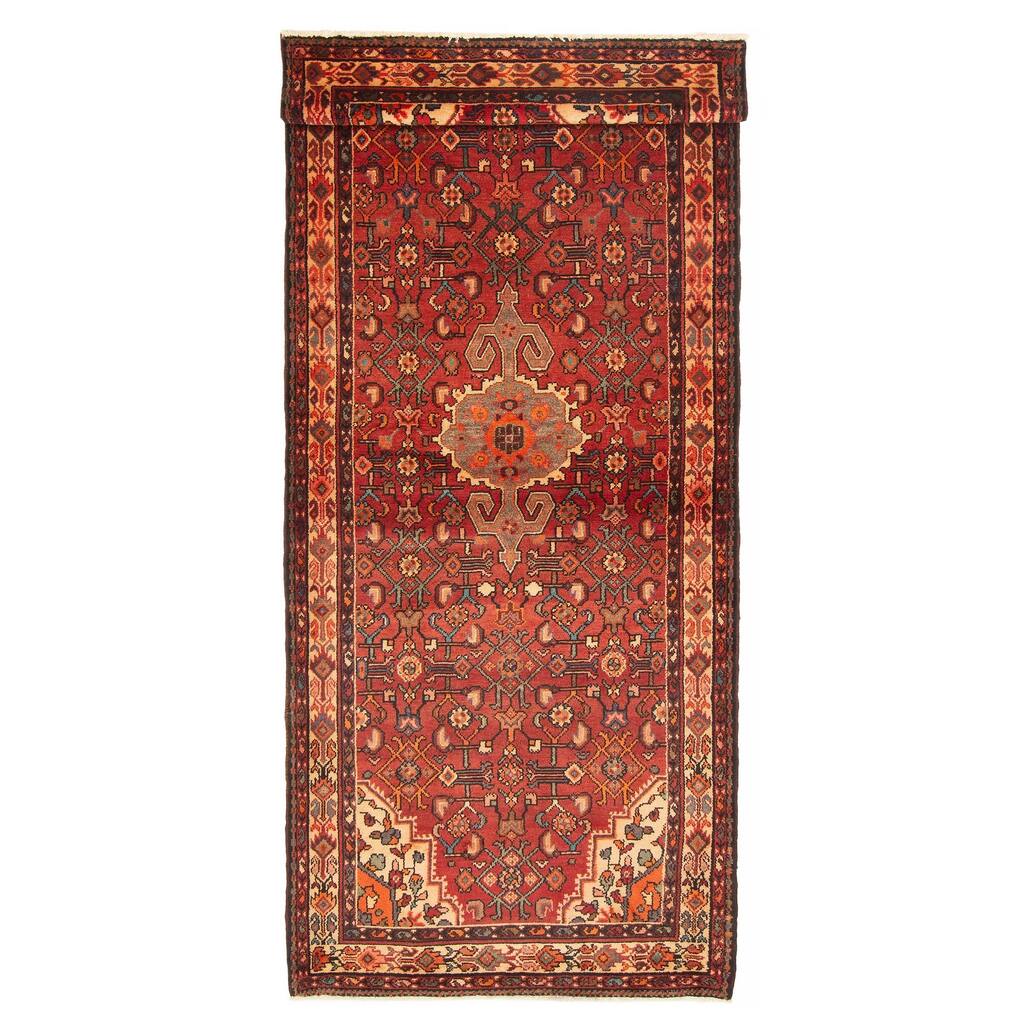 ECARPETGALLERY Hand-knotted Andelz Red Wool Rug - 3'8 x 9'6