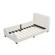 preview thumbnail 9 of 32, Twin Size Upholstered Platform Bed with Guardrail and Headboard,Modern Style Wood Bed