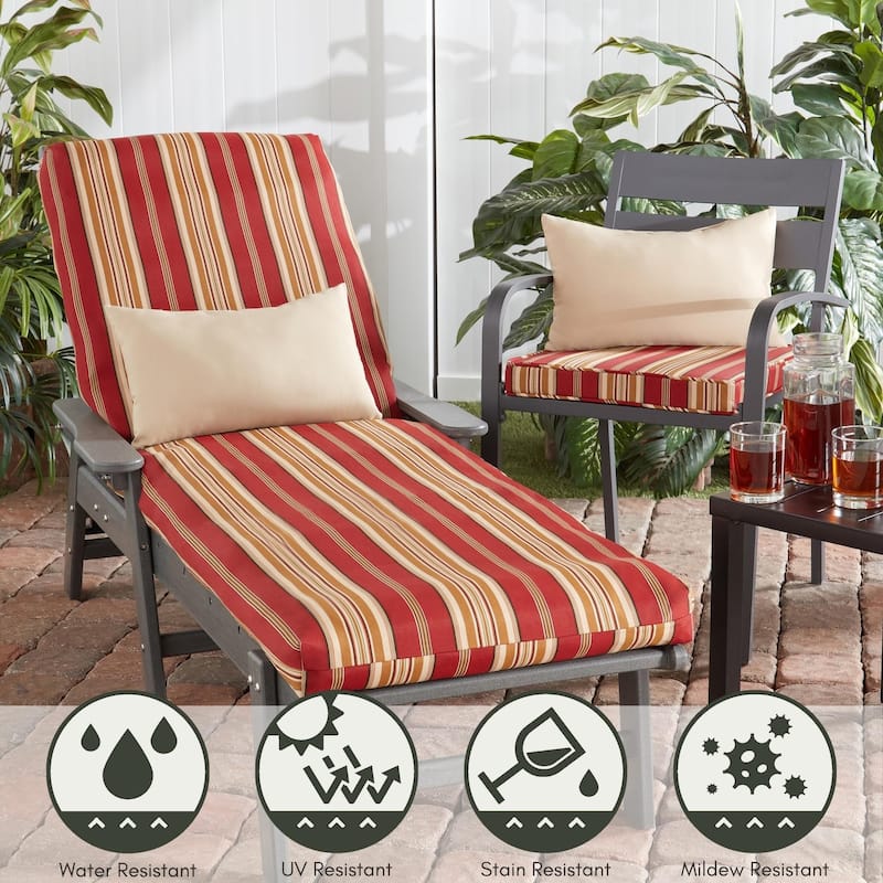 Greendale Home Fashions Outdoor Chaise Cushion (Cushion Only)