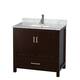 Option Espresso / White Carrara Marble Top / Brushed