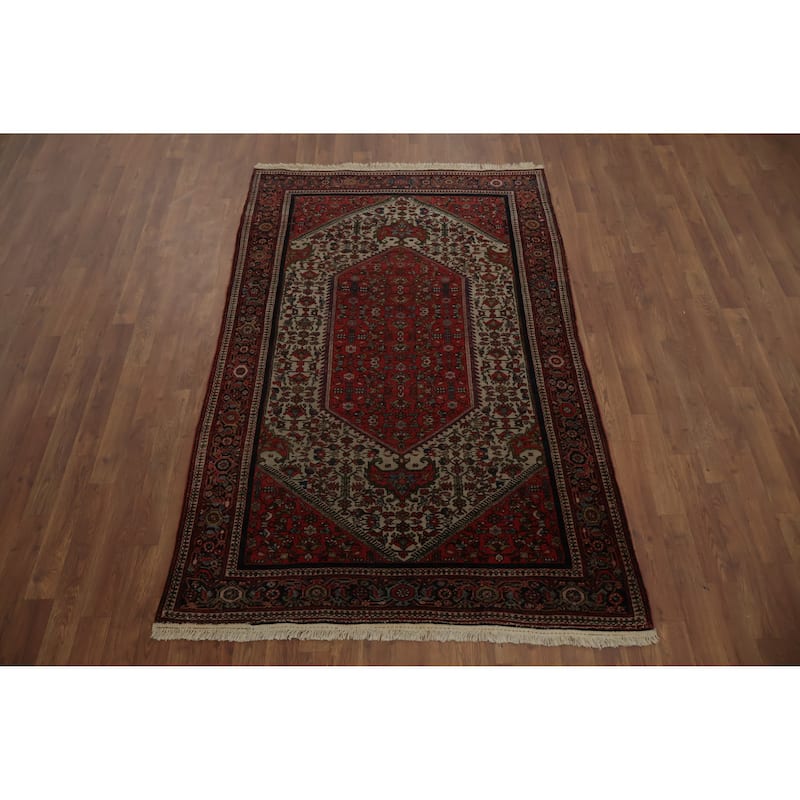 Hand Knotted Oriental 100% Wool Carpet Traditional Floral Beige & Ivories Sarouk (Farahan) Area Rug - 6' 5'' X 4' 2''