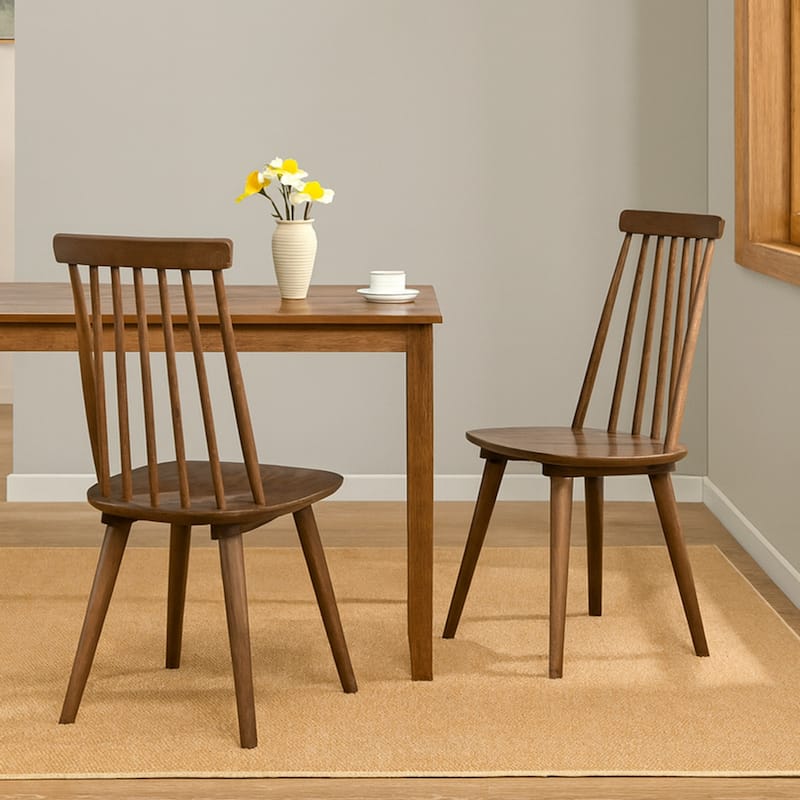 Burris 17"Wide Spindle Wood Dining Chairs - Set of 2 - Walnut