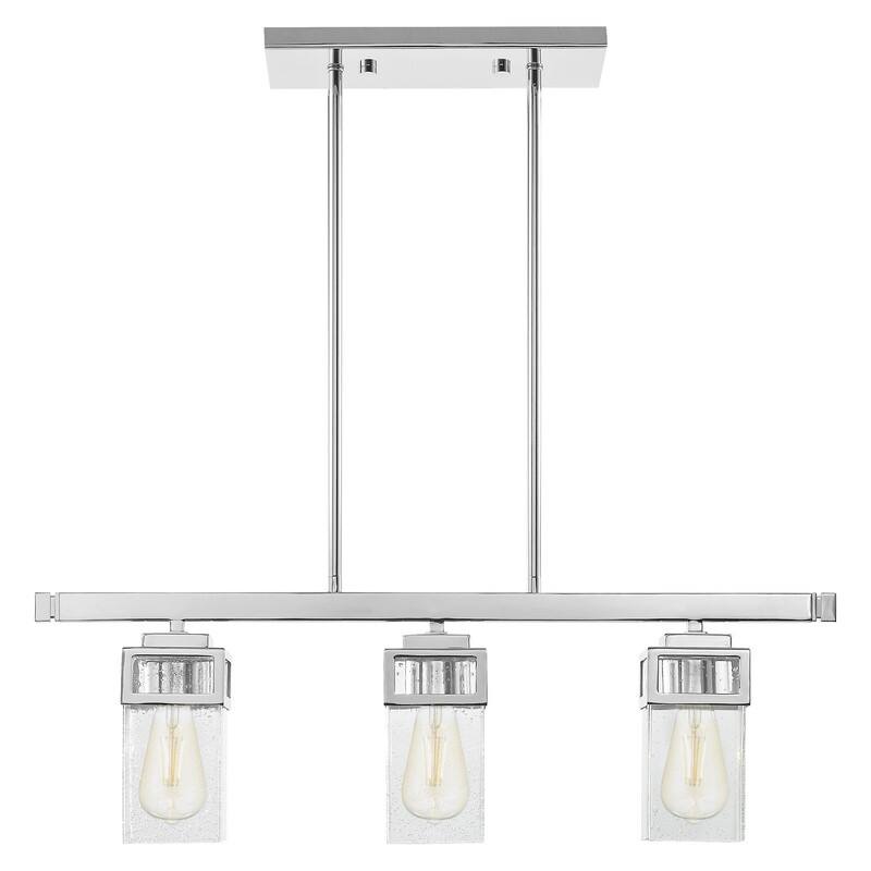 Livex Lighting 3-light Polished Chrome Chandelier, 40593-05 - 28" L X 4.5" W X 10"- 46" ADJ H