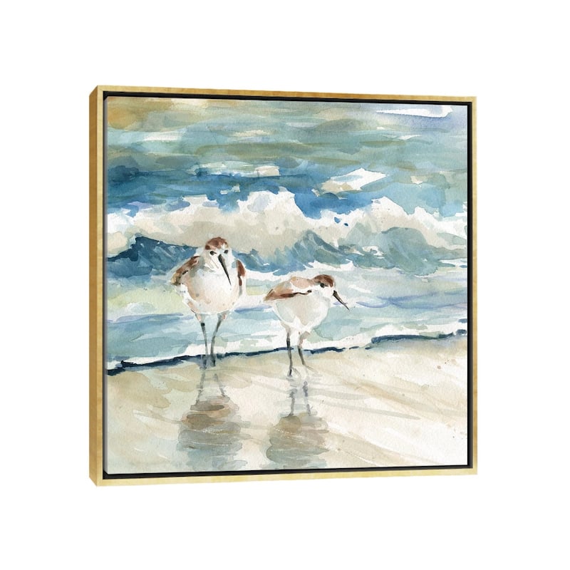 iCanvas "Beach Birds" by Carol Robinson Framed Canvas Print - Gold - 18x18