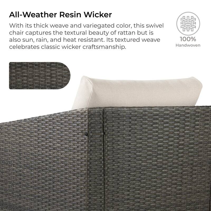 Oakley Outdoor Wicker Patio Furniture Swivel Chair