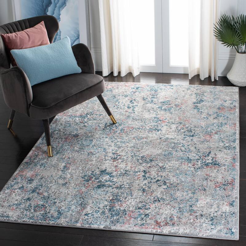 SAFAVIEH Meadow Georgette Modern Abstract Rug - 4' x 6' - Light Grey/Blue