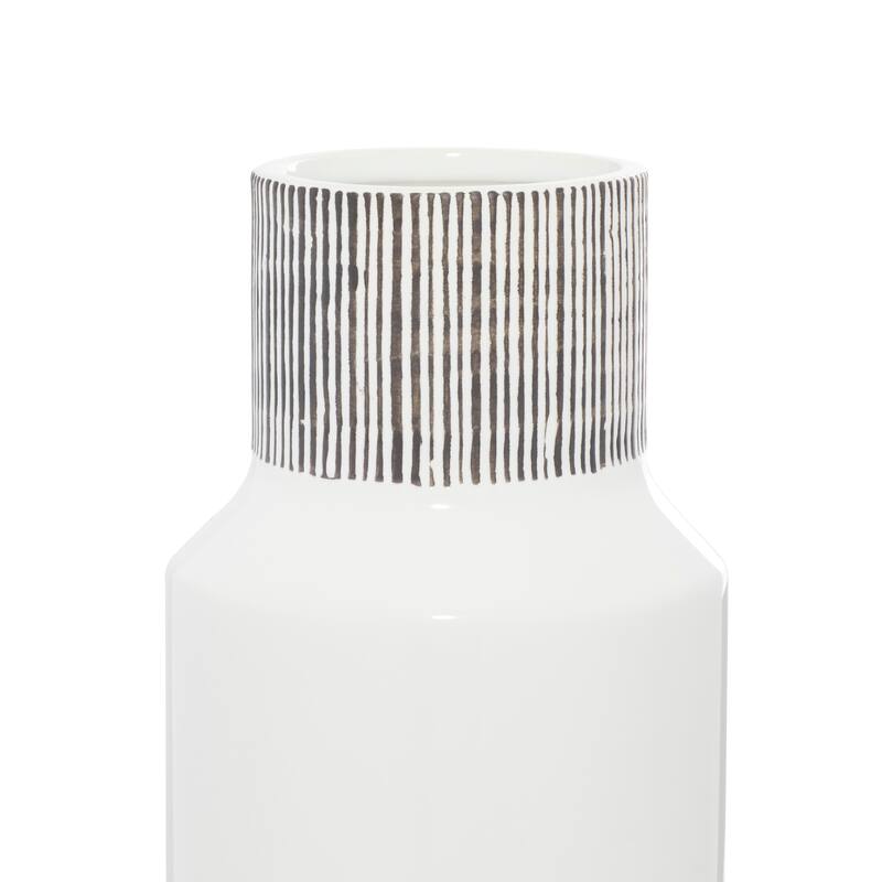 CosmoLiving by Cosmopolitan White Ceramic Modern Vase
