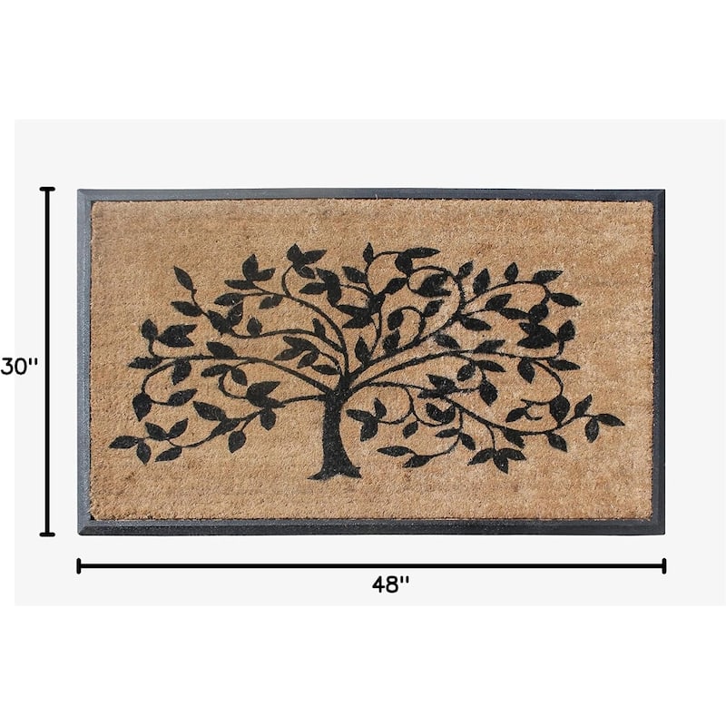 A1HC Natural Coir & Rubber Door Mat, 30x48, Thick Durable Doormats for Outdoor Entrance