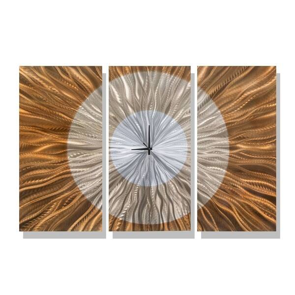 Shop Statements2000 Metal Wall Clock Art Panels Abstract Copper