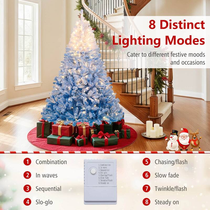 Costway 5/6/7/8 FT Artificial Christmas Tree with 180/250/350/470 Warm - See Details